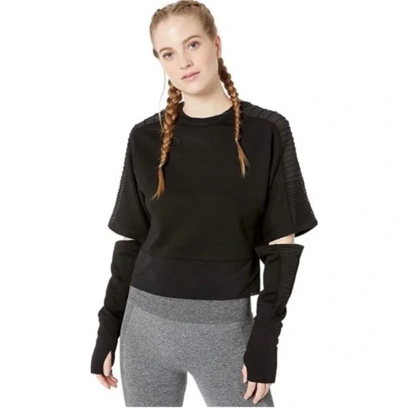 ALO Yoga Black Short Sleeve Cut Out T-Shirt - Picture 2 of 6